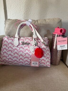 Beautiful JUICY COUTURE PEP IN HER STEP SATCHEL W INSULATED TUMBLER SUMMER ☀️🌸